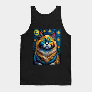 The Ragdoll Cat in starry night Tank Top